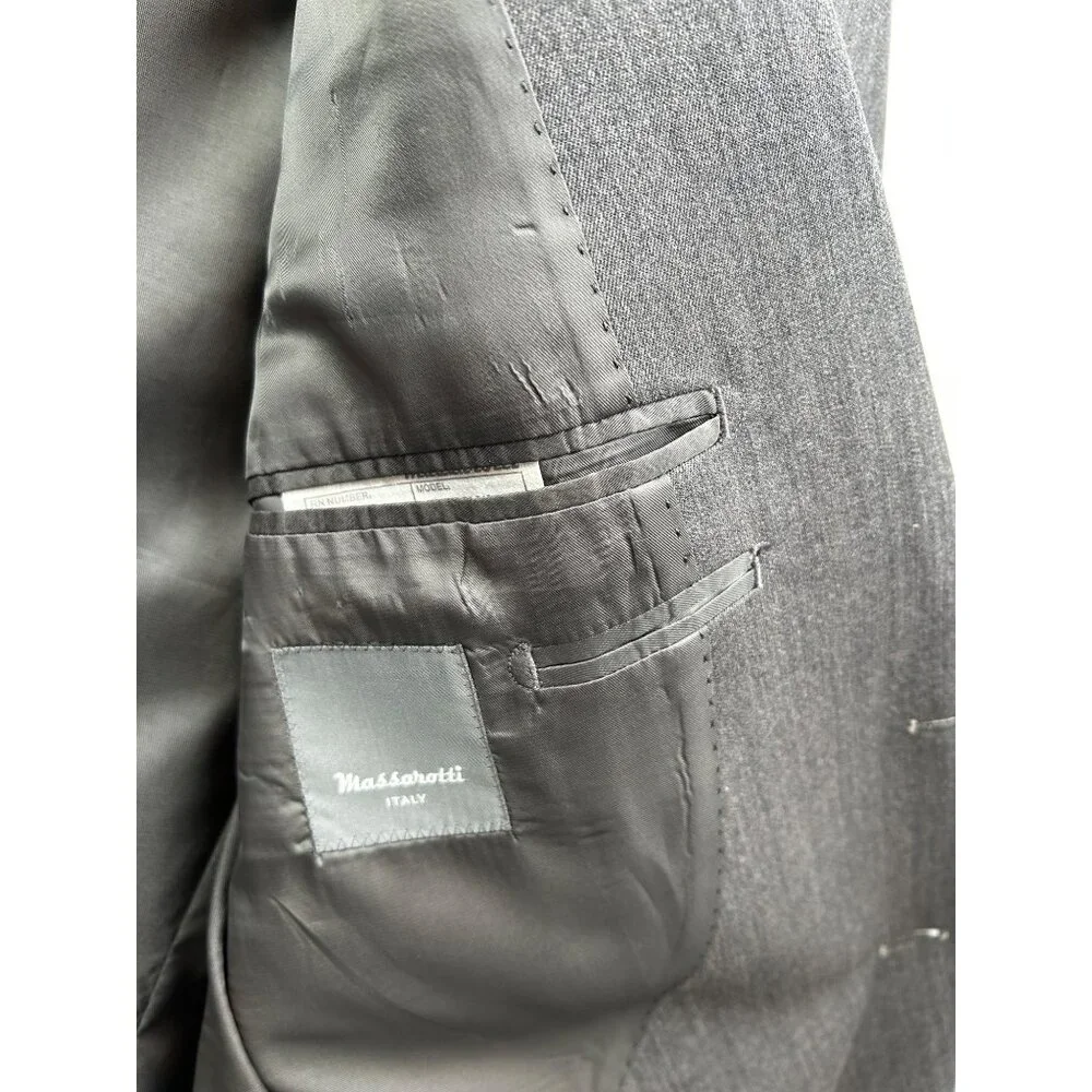 Massarotti Italy Men’s‎ Blazer Jacket 42R Gray Wool Blend Two Button Suit Coat